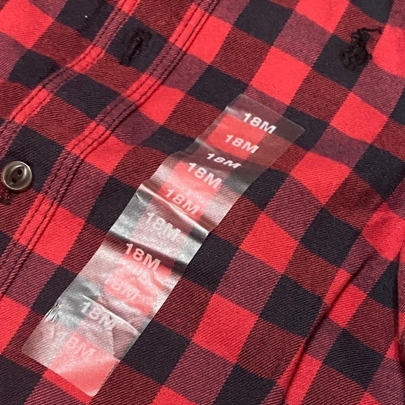 POLO RALPH LAUREN Flannel Shirt Boys Size 18M Buffalo Plaid Cottagec… - Picture 7 of 10
